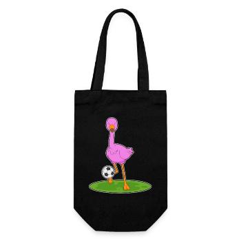 Flamingo Fußballspieler Fußball - Geschenkbeutel für Flaschen - Schwarz - Vorne