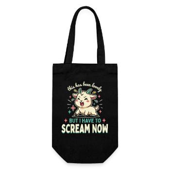 Cute Screaming Goat Cartoon on Tee - Gift Bag for Bottles - black - Front