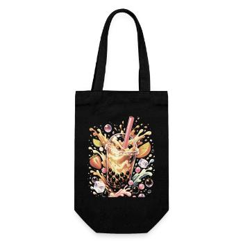 Bubble Tea Perles Tapioca Splash Art - Sac à bouteille - noir - Devant