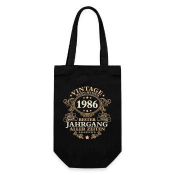 Vintage 1986 Jahrgang Mann 40. Geburtstag - Geschenkbeutel für Flaschen - Schwarz - Vorne