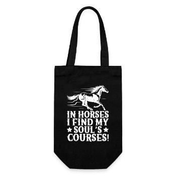 Hobby Horse Rider I Find My Soul´s English Riding - Geschenkbeutel für Flaschen - Schwarz - Vorne