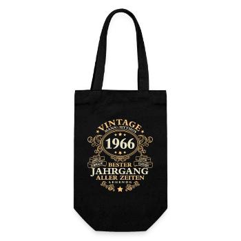 Vintage 1966 Jahrgang Mann 60. Geburtstag - Geschenkbeutel für Flaschen - Schwarz - Vorne