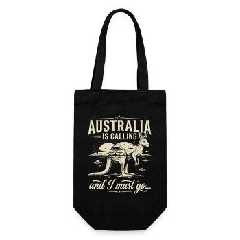 Australia is Calling and I Must go - Gift Bag for Bottles - black - Front