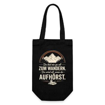 du bist nie zu alt zum wandern du wirst alt wen - Geschenkbeutel für Flaschen - Schwarz - Vorne