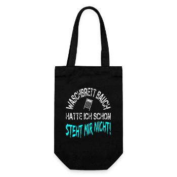 Waschbrettbauch hatte ich schon steht mir nicht - Geschenkbeutel für Flaschen - Schwarz - Vorne