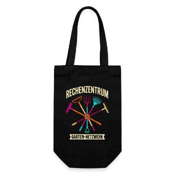 Rechenzentrum Garten Netzwerk lustig Gärtner - Geschenkbeutel für Flaschen - Schwarz - Vorne