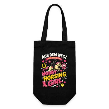 Hobby Horsing Girl Retro Spruch Design - Geschenkbeutel für Flaschen - Schwarz - Vorne