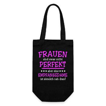 Empfangsdame Sprüche - Geschenkbeutel für Flaschen - Schwarz - Vorne