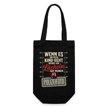 Wenn es um Mein Kind geht Foto-Slogan der polizei - Geschenkbeutel für Flaschen - Schwarz - Vorne