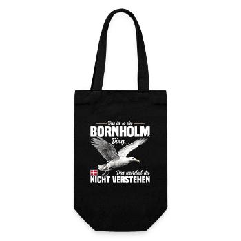 Das ist so ein Bornholm Ding - Geschenkbeutel für Flaschen - Schwarz - Vorne