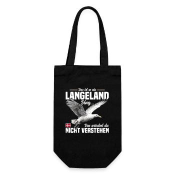 Das ist so ein Langeland Ding - Geschenkbeutel für Flaschen - Schwarz - Vorne