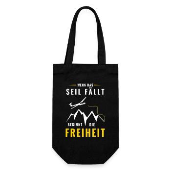 Wenn das Seil fällt beginnt Freiheit - Geschenkbeutel für Flaschen - Schwarz - Vorne