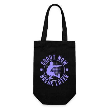 Fitness Fanatics Squat Now Break Later - Geschenkbeutel für Flaschen - Schwarz - Vorne