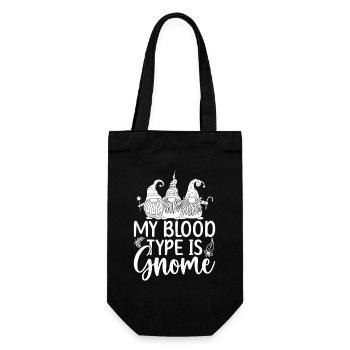 Gnome Costume Men My Blood Type Is Gnome - Geschenkbeutel für Flaschen - Schwarz - Vorne