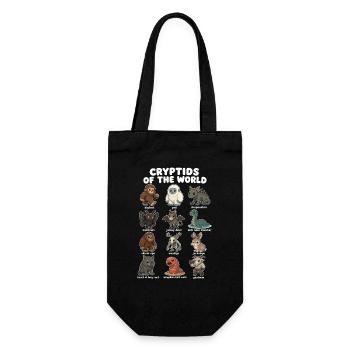  Cryptids Of The World Niedliches - Geschenkbeutel für Flaschen - Schwarz - Vorne