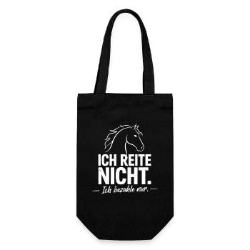 Ich Reite Nicht Ich Bezahle Nur Pferd Reiter - Geschenkbeutel für Flaschen - Schwarz - Vorne