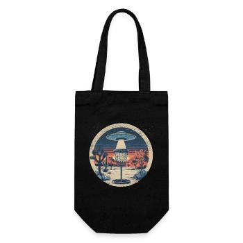 Disc Golf Putter UFO Basket Retro Vintage Desert After - Gift Bag for Bottles - black - Front