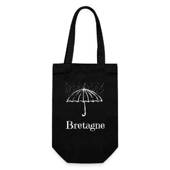 été breton : pluie et parapluie - Sac à bouteille - noir - Devant