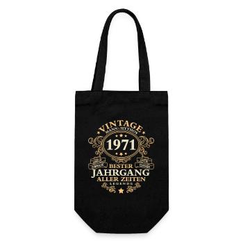 Vintage 1971 Jahrgang Mann 55. Geburtstag - Geschenkbeutel für Flaschen - Schwarz - Vorne