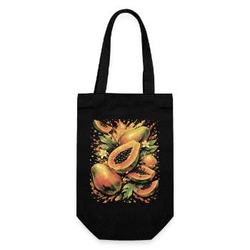 Papaya Tropic exotische Fruchtspritzkunst - Geschenkbeutel für Flaschen - Schwarz - Vorne