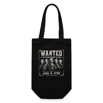 Wanted: Funny pictures of the founding fathers for the 4th of July - Gift Bag for Bottles - black - Front