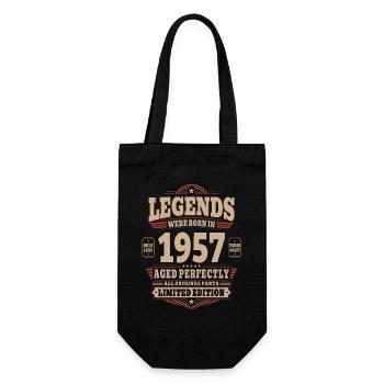 69th Birthday Gift Husband 1957 Vintage Retro - Gift Bag for Bottles - black - Front