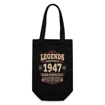 79th Birthday Gift Husband 1947 Vintage Retro - Gift Bag for Bottles - black - Front
