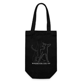 Peterbald Cat – Wherever You Go - Gift Bag for Bottles - black - Front