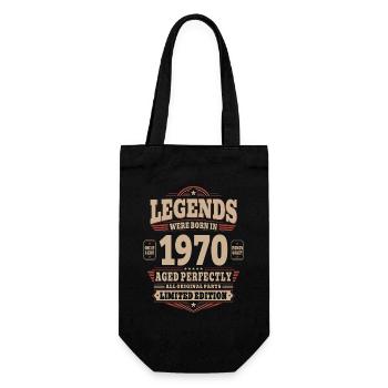 56. Geburtstag Geschenk Mann 1970 Vintage Retro - Geschenkbeutel für Flaschen - Schwarz - Vorne