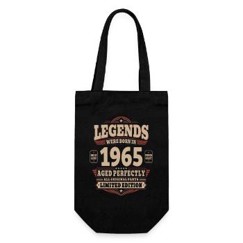 61st Birthday Gift Husband 1965 Vintage Retro - Gift Bag for Bottles - black - Front