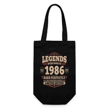 40th Birthday Gift Husband 1986 Vintage Retro - Gift Bag for Bottles - black - Front