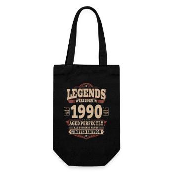 36. Geburtstag Geschenk Mann 1990 Vintage Retro - Geschenkbeutel für Flaschen - Schwarz - Vorne
