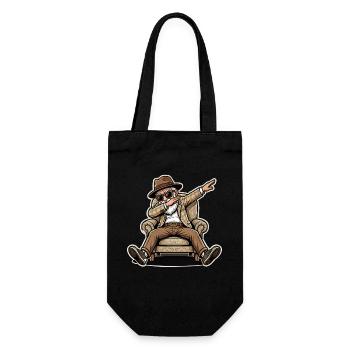 Cool pensioner grandpa - Gift Bag for Bottles - black - Front