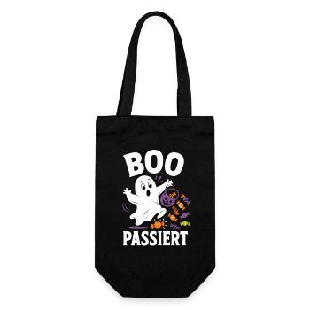 Boo passiert – Halloween-Geist mit Bonbons - Geschenkbeutel für Flaschen - Schwarz - Vorne