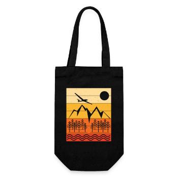 Segelflug Landschaft Design Sunset - Geschenkbeutel für Flaschen - Schwarz - Vorne