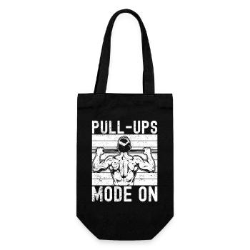 Gym Junkies Pull-Ups Mode On Calisthenics Fitness - Geschenkbeutel für Flaschen - Schwarz - Vorne