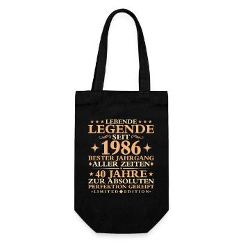 1986 Baujahr Geburtstag Vintage 40 Jahre - Geschenkbeutel für Flaschen - Schwarz - Vorne