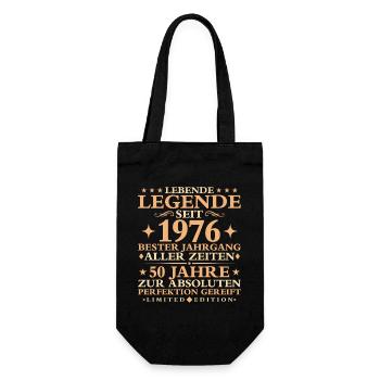 1976 Baujahr Geburtstag Vintage 50 Jahre - Geschenkbeutel für Flaschen - Schwarz - Vorne