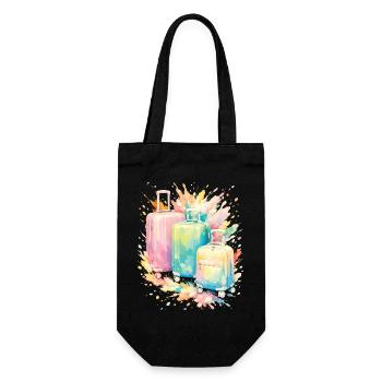Reisekoffer Pastel Colour Splash Art - Geschenkbeutel für Flaschen - Schwarz - Vorne