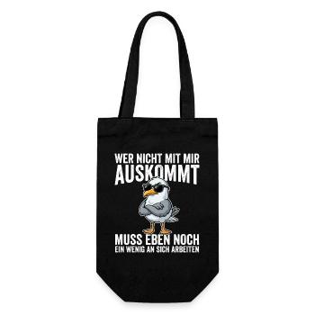Wer Nicht Mit Mir Auskommt muss Eben Nnoch Ein  - Geschenkbeutel für Flaschen - Schwarz - Vorne