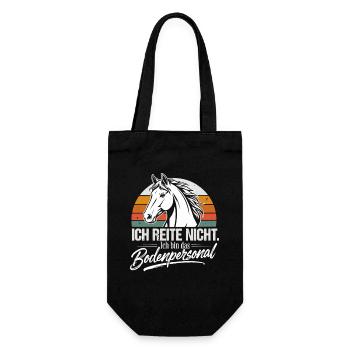  Ich Reite Nicht Ich Bin Das Bodenpersonal Pferd - Geschenkbeutel für Flaschen - Schwarz - Vorne