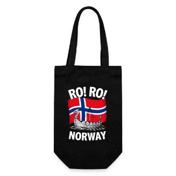  RO RO NORWAY Wikingerschiff Norwegen Flagge - Geschenkbeutel für Flaschen - Schwarz - Vorne