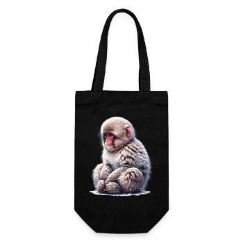 Snow Monkey - Gift Bag for Bottles - black - Front