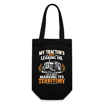 Lustiger Traktor Spruch Vintage Bauern mit Humor - Geschenkbeutel für Flaschen - Schwarz - Vorne