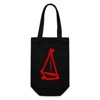 Segelboot Segel Segelschiff Herren Jungen Segeln - Geschenkbeutel für Flaschen - Schwarz - Vorne