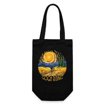 Gogh Riding Sunlit Field Cyclist - Geschenkbeutel für Flaschen - Schwarz - Vorne