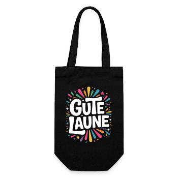 Gute Laune Karneval Fasching Karnevalskostüm Alaaf - Geschenkbeutel für Flaschen - Schwarz - Vorne