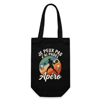 Je Peux Pas J'ai Padel et Apéro Humour - Sac à bouteille - noir - Devant