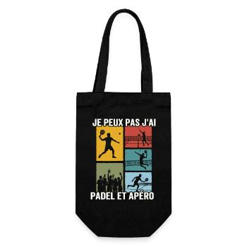 Je Peux Pas J'ai Padel et Apéro Humour - Sac à bouteille - noir - Devant