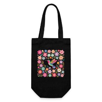 Hummingbird Flowers Bird Watcher - Gift Bag for Bottles - black - Front